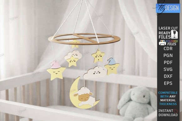Download Baby Nursery Mobile Laser Cut | Newborn - Mobile Collection